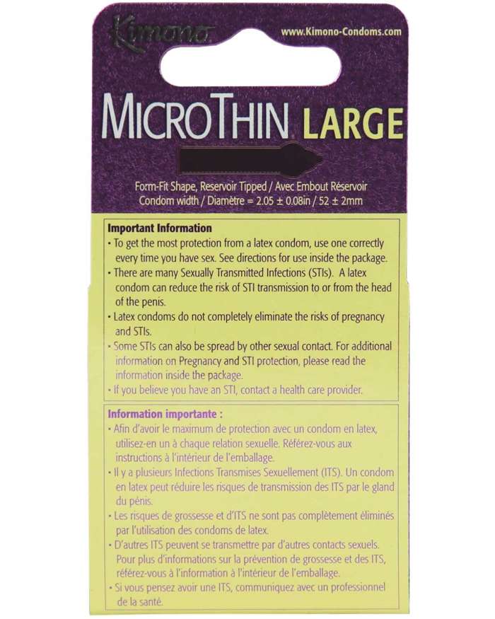Kimono Micro-Thin Large Lubricated Latex Condom
