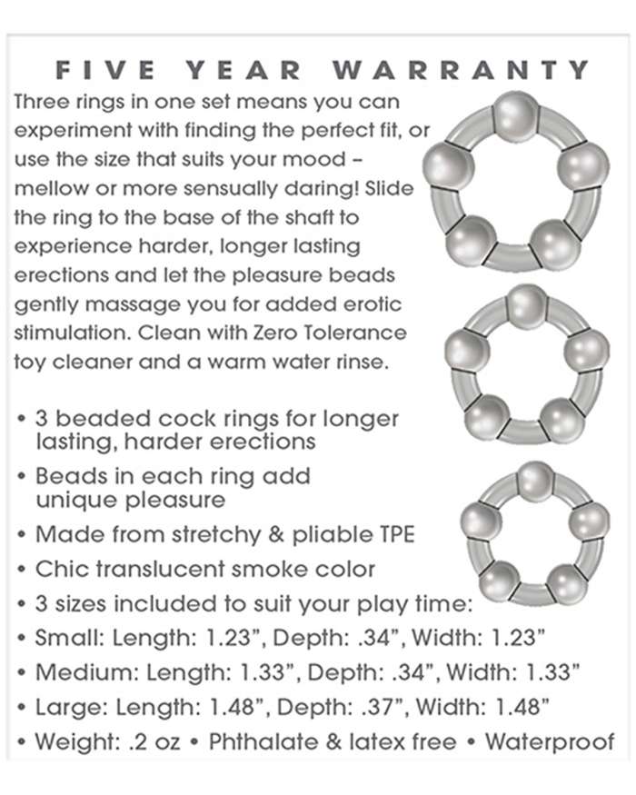 Zero Tolerance Three Amigos Beaded Cock Rings